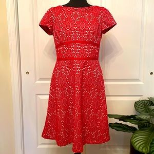Maggy London Red Eyelet Dress